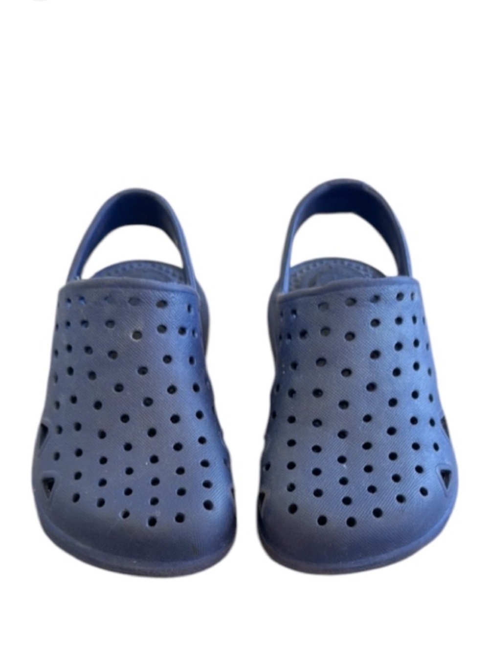 Totes Everywear kid’s navy blue casual heel strap rubber boat shoes size 5-6